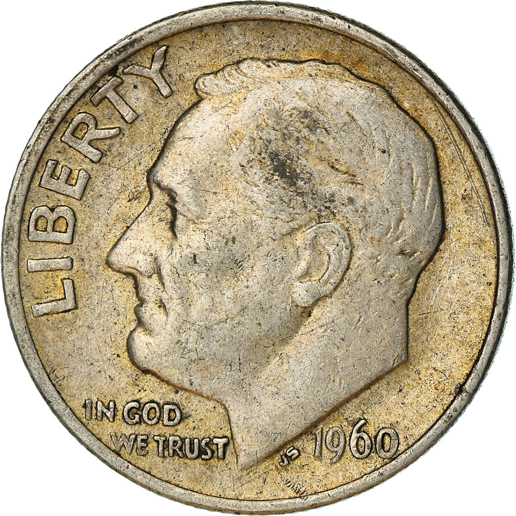 Monnaie, États-Unis, Roosevelt Dime, Dime, 1960, U.S. Mint, Philadelphie, TB+