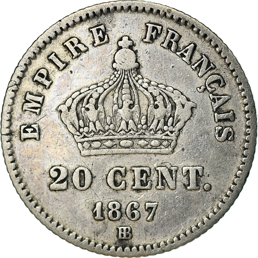 Münze, Frankreich, Napoleon III, Napoléon III, 20 Centimes, 1867, Strasbourg