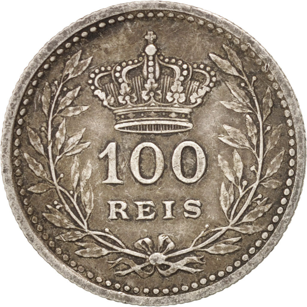 PORTUGAL, 100 Reis, 1909, KM #548, VF(30-35), Silver, 20, 2.52