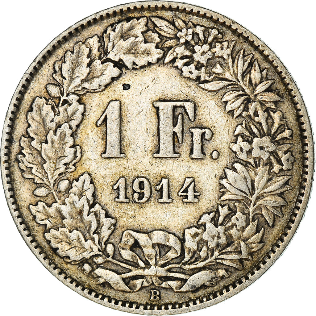 Coin, Switzerland, Franc, 1914, Bern, EF(40-45), Silver, KM:24
