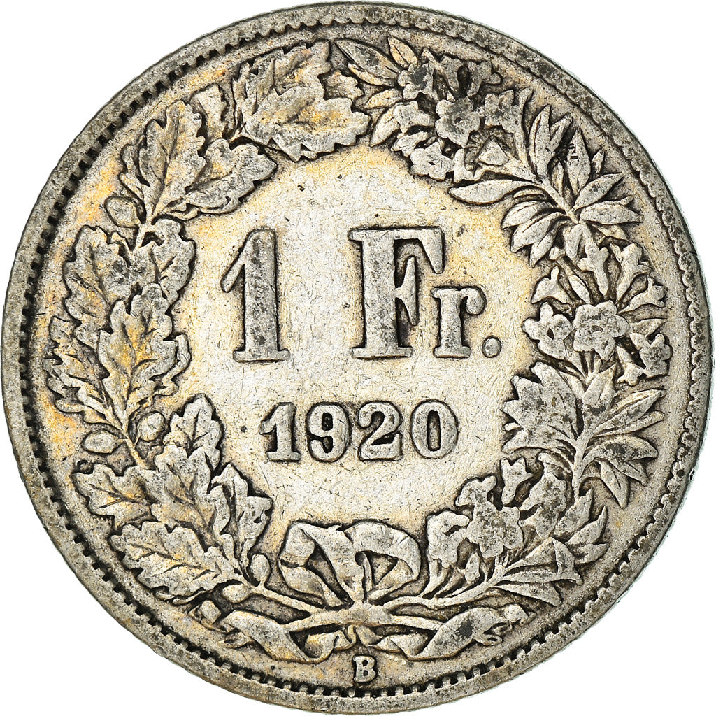 Coin, Switzerland, Franc, 1920, Bern, VF(20-25), Silver, KM:24