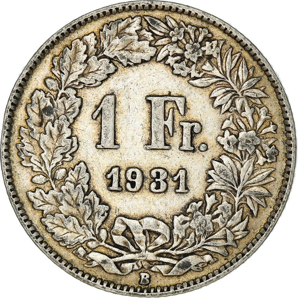 Moeda, Suíça, Franc, 1931, EF(40-45), Prata, KM:24