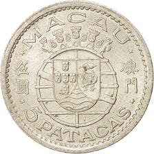 Macao, 5 Patacas, 1952, SPL, Argento, KM:5