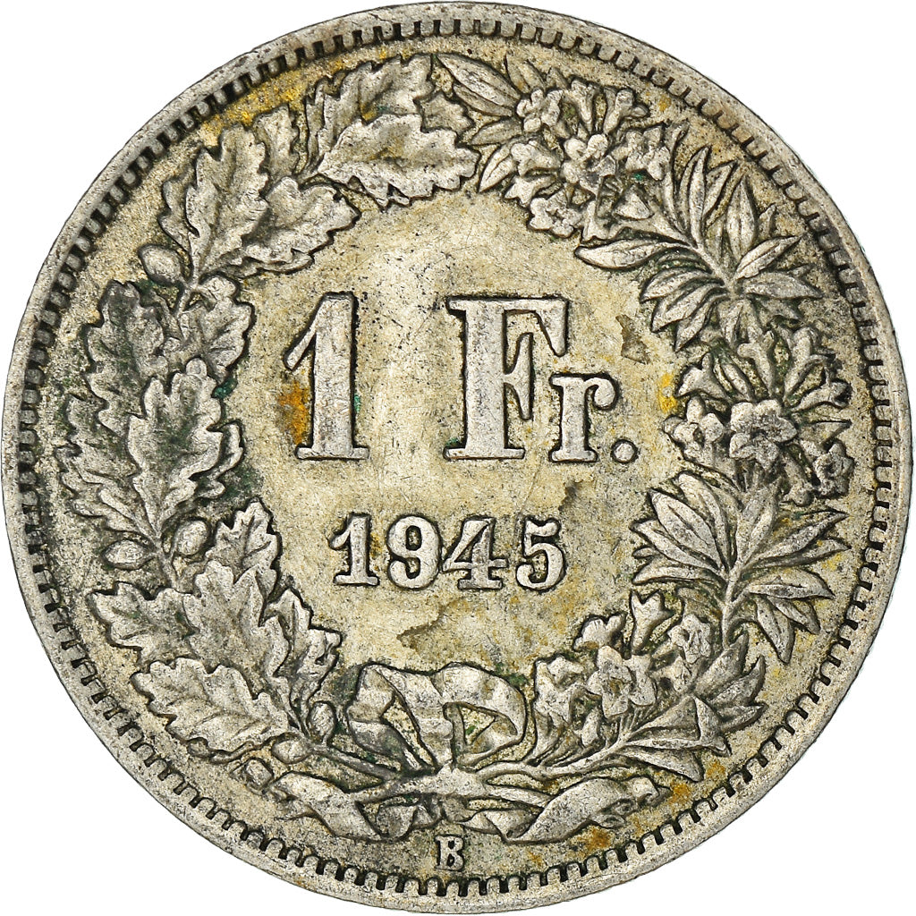 Moeda, Suíça, Franc, 1945, EF(40-45), Prata, KM:24