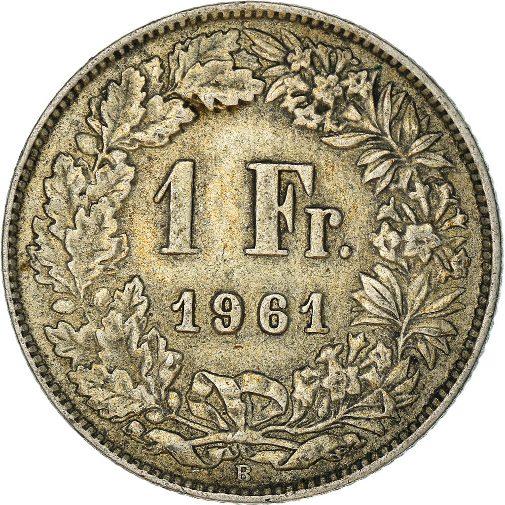 Coin, Switzerland, Franc, 1961, Bern, EF(40-45), Silver, KM:24