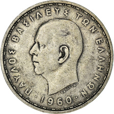Coin, Greece, Paul I, 20 Drachmai, 1960, VF(30-35), Silver, KM:85