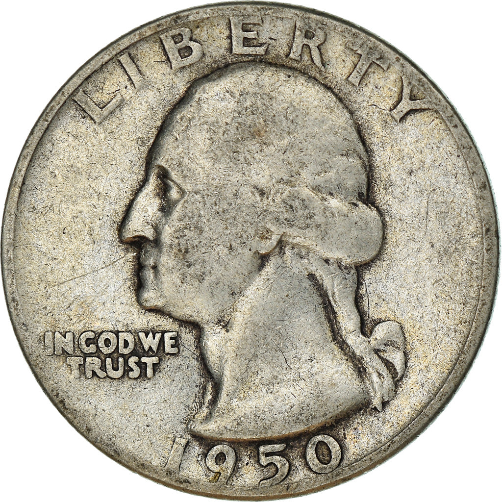 Coin, United States, Washington Quarter, Quarter, 1950, U.S. Mint, Denver