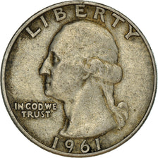 Coin, United States, Washington Quarter, Quarter, 1961, U.S. Mint, Denver