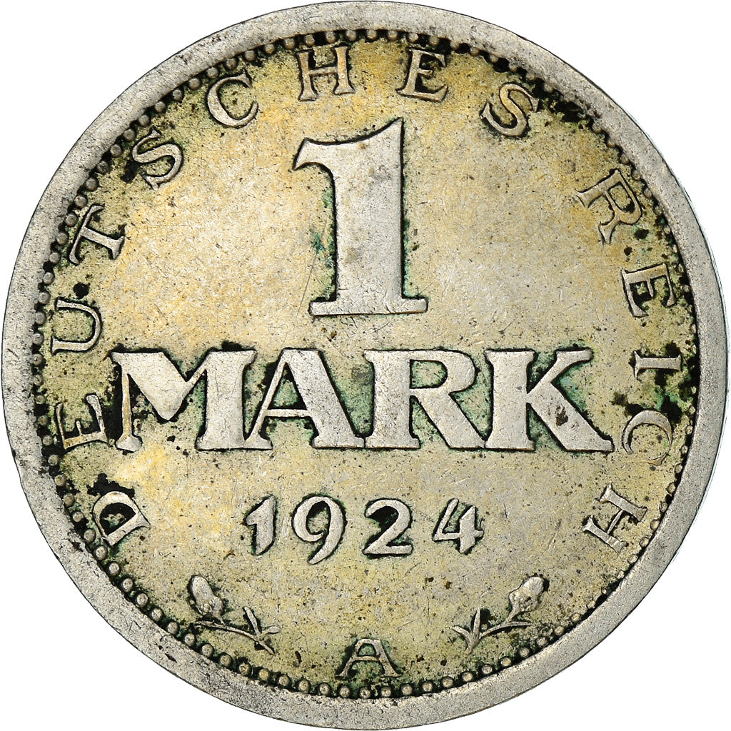 Coin, GERMANY, WEIMAR REPUBLIC, Mark, 1924, Berlin, VF(30-35), Silver, KM:42
