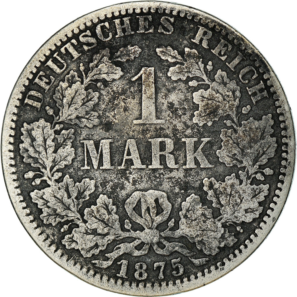 Coin, GERMANY - EMPIRE, Wilhelm I, Mark, 1875, Berlin, VF(20-25), Silver, KM:7