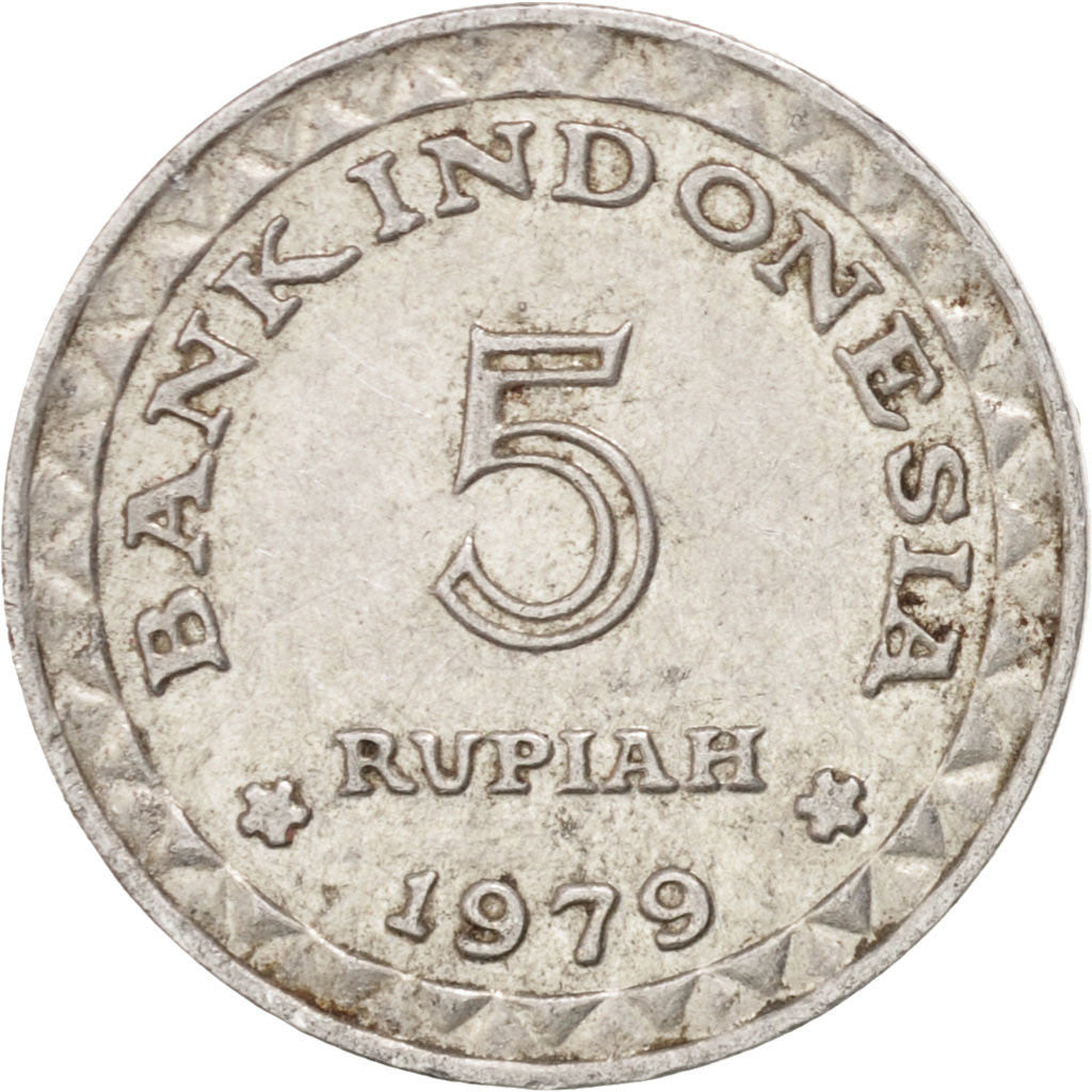 Coin, Indonesia, 5 Rupiah, 1979, AU(50-53), Aluminum, KM:43