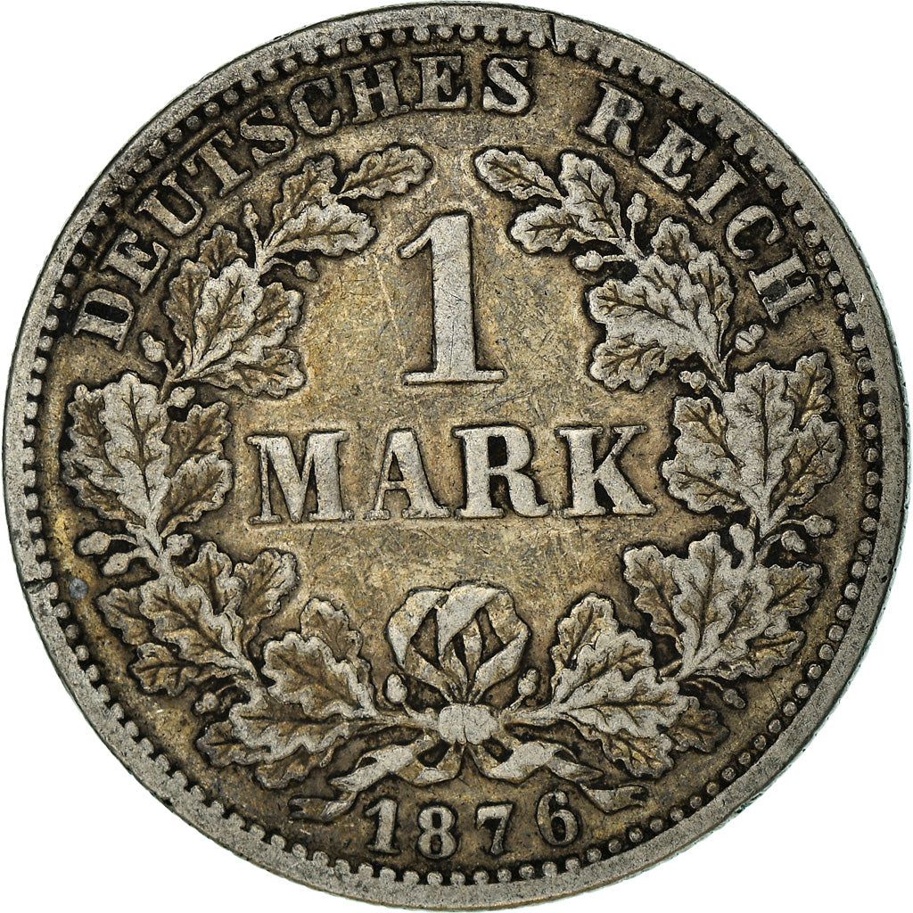 Moeda, ALEMANHA - IMPÉRIO, Wilhelm I, Mark, 1876, Stuttgart, VF(30-35), Prata