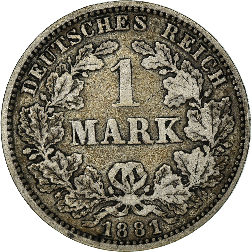 Münze, GERMANY - EMPIRE, Wilhelm I, Mark, 1881, Hambourg, SS, Silber, KM:7