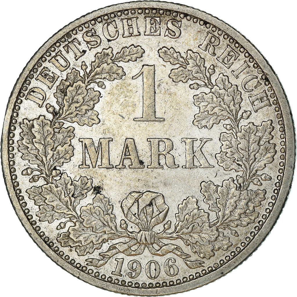 Coin, GERMANY - EMPIRE, Wilhelm II, Mark, 1906, Stuttgart, AU(50-53), Silver