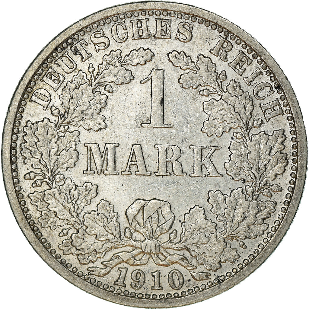 Coin, GERMANY - EMPIRE, Wilhelm II, Mark, 1910, Stuttgart, AU(50-53), Silver