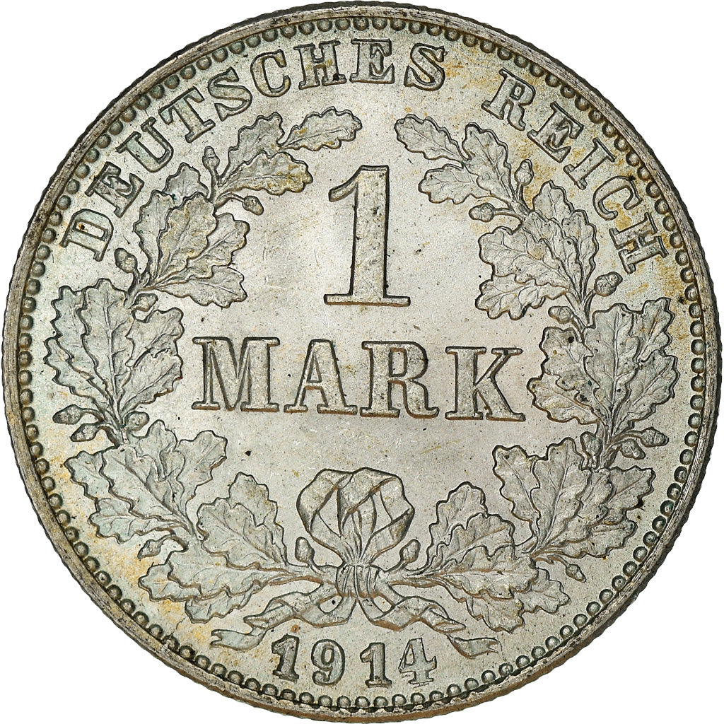 Moneta, GERMANIA - IMPERO, Wilhelm II, Mark, 1914, Karlsruhe, BB+, Argento