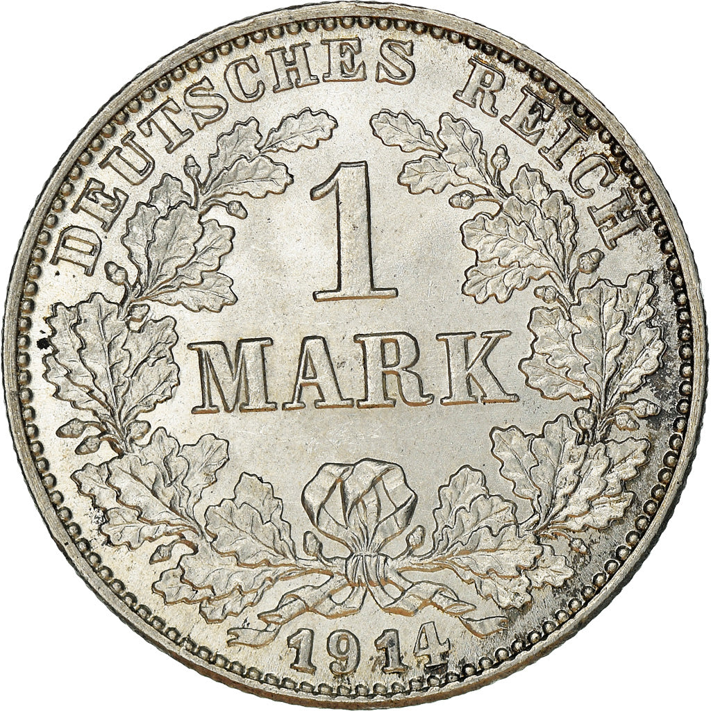 Coin, GERMANY - EMPIRE, Wilhelm II, Mark, 1914, Karlsruhe, MS(65-70), Silver