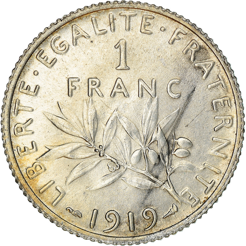 Münze, Frankreich, Semeuse, Franc, 1919, Paris, VZ+, Silber, KM:844.1