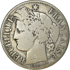 Moneda, Francia, Cérès, 2 Francs, 1871, Paris, BC, Plata, KM:817.1