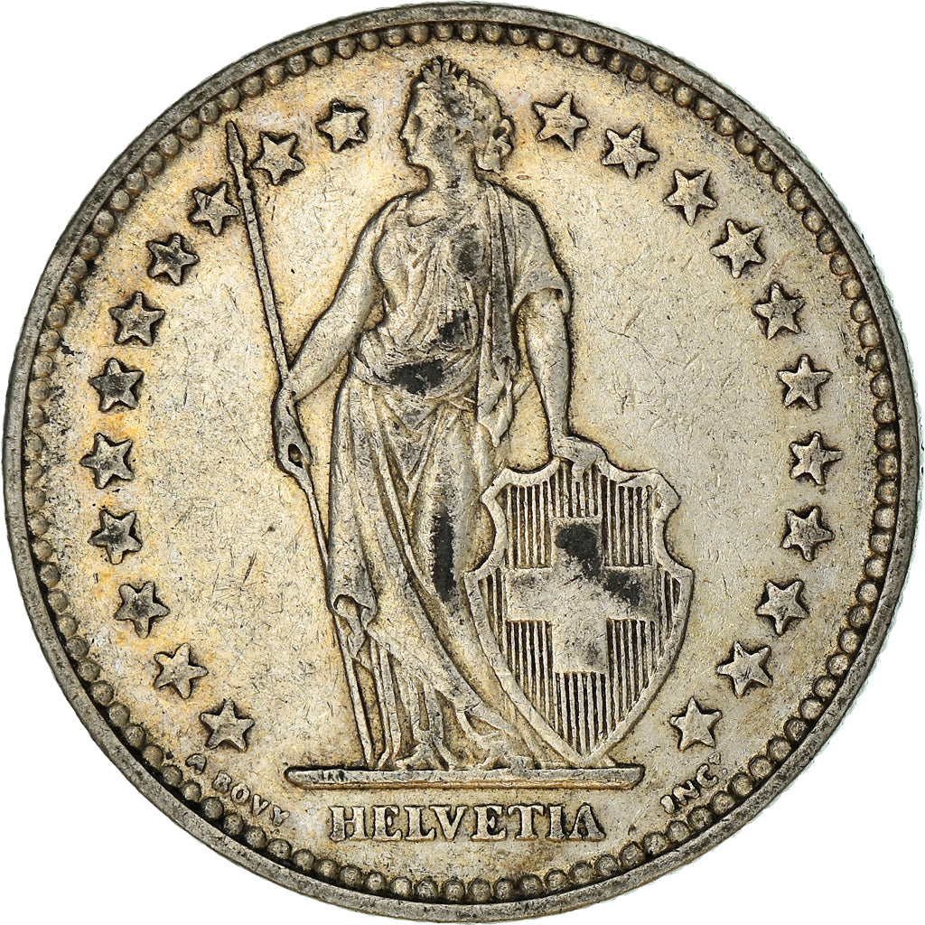 Moneta, Svizzera, 2 Francs, 1921, Bern, MB+, Argento, KM:21