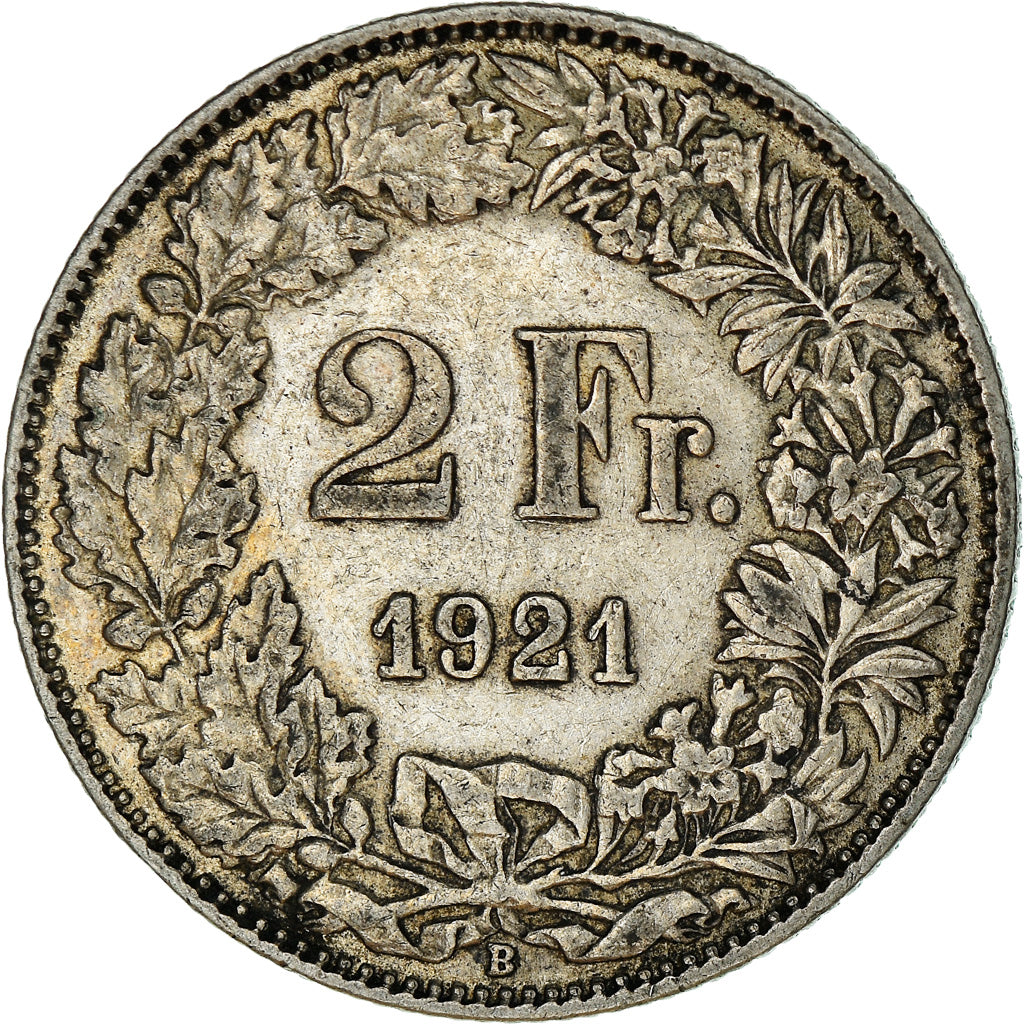 Moneta, Svizzera, 2 Francs, 1921, Bern, MB+, Argento, KM:21