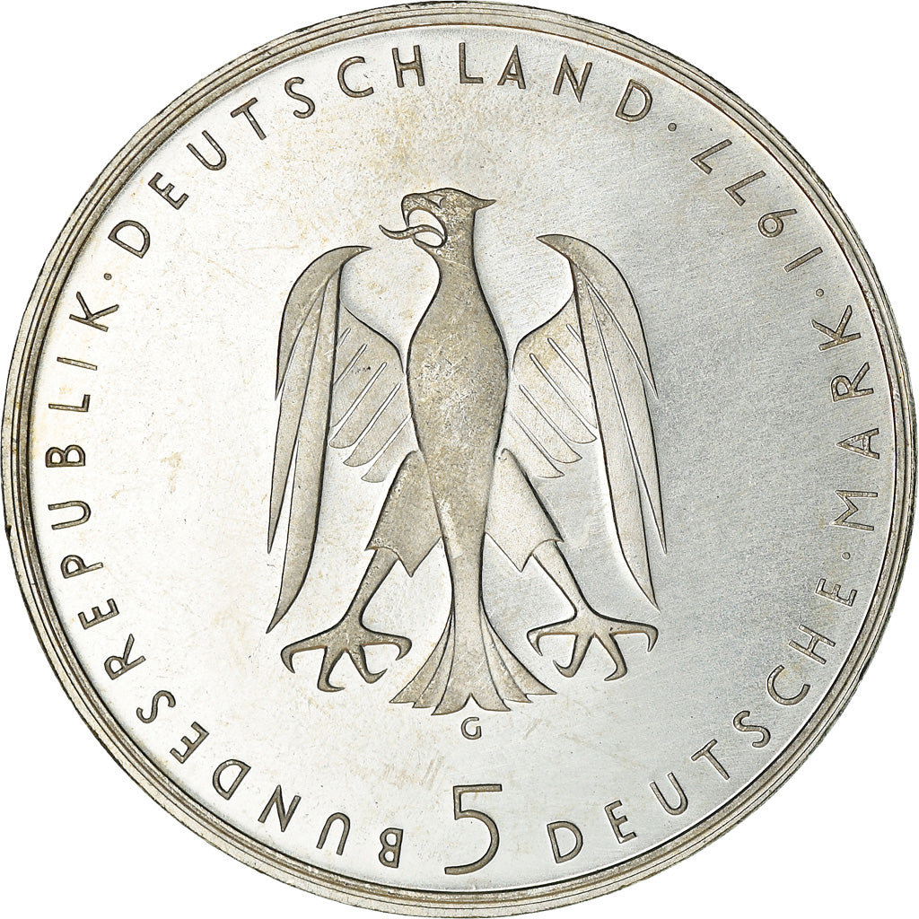 Coin, GERMANY - FEDERAL REPUBLIC, 5 Mark, 1977, Karlsruhe, Germany, AU(55-58)