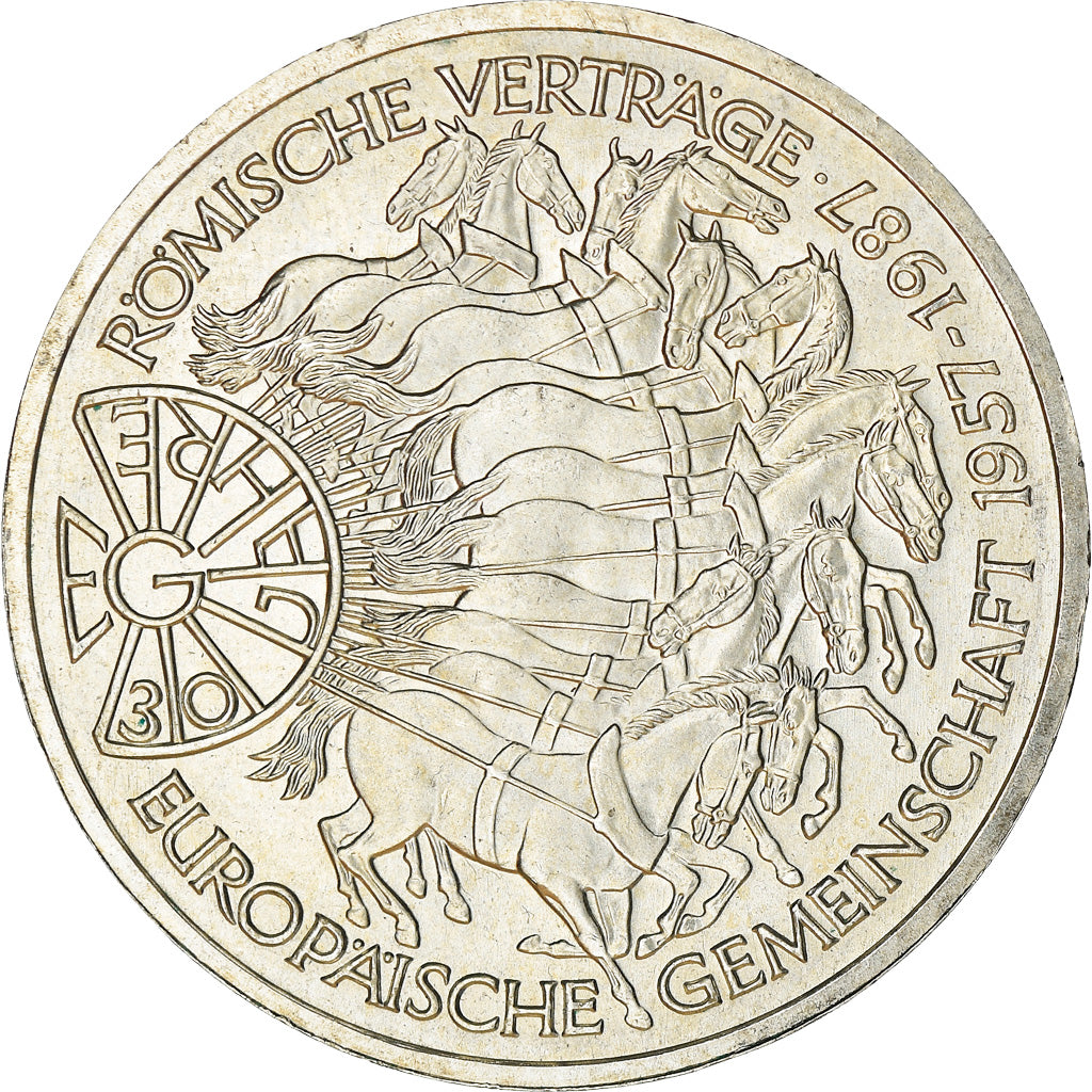 Coin, GERMANY - FEDERAL REPUBLIC, 10 Mark, 1987, Karlsruhe, Germany, MS(65-70)