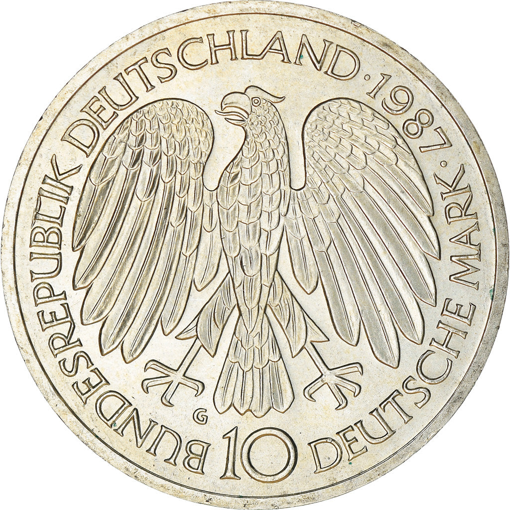 Coin, GERMANY - FEDERAL REPUBLIC, 10 Mark, 1987, Karlsruhe, Germany, MS(65-70)