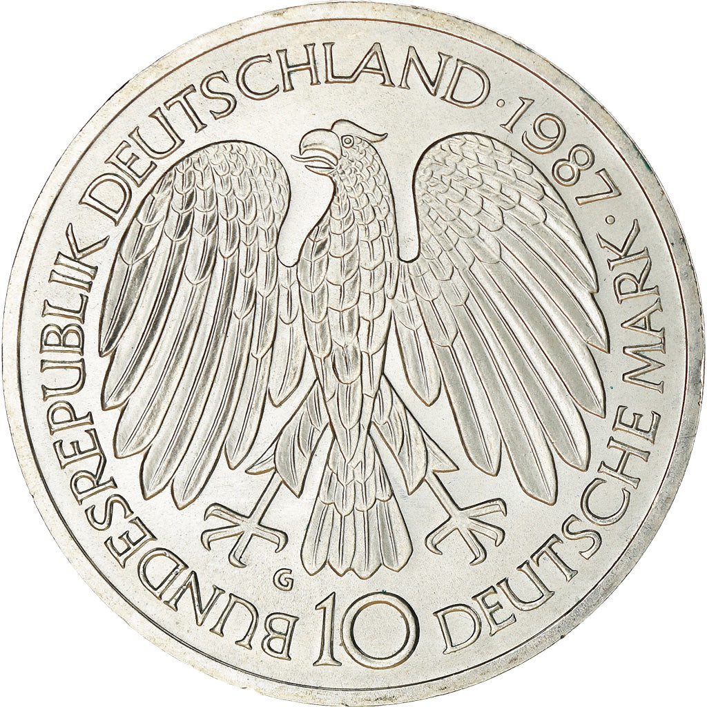Münze, Bundesrepublik Deutschland, 10 Mark, 1987, Karlsruhe, Germany, STGL