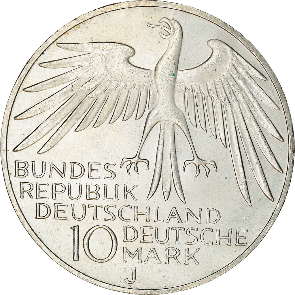 Coin, GERMANY - FEDERAL REPUBLIC, 10 Mark, 1972, Hambourg, MS(63), Silver