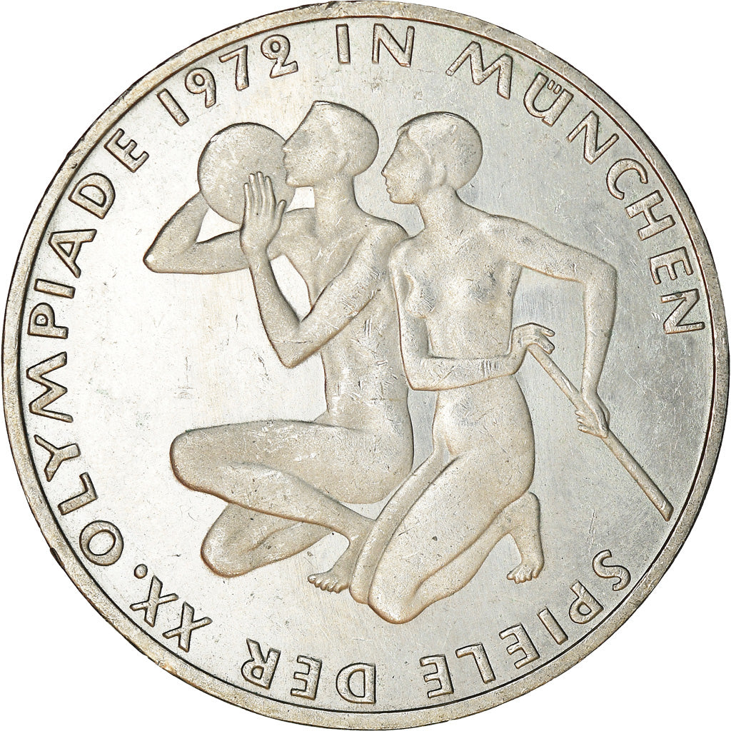Coin, GERMANY - FEDERAL REPUBLIC, 10 Mark, 1972, Hambourg, EF(40-45), Silver