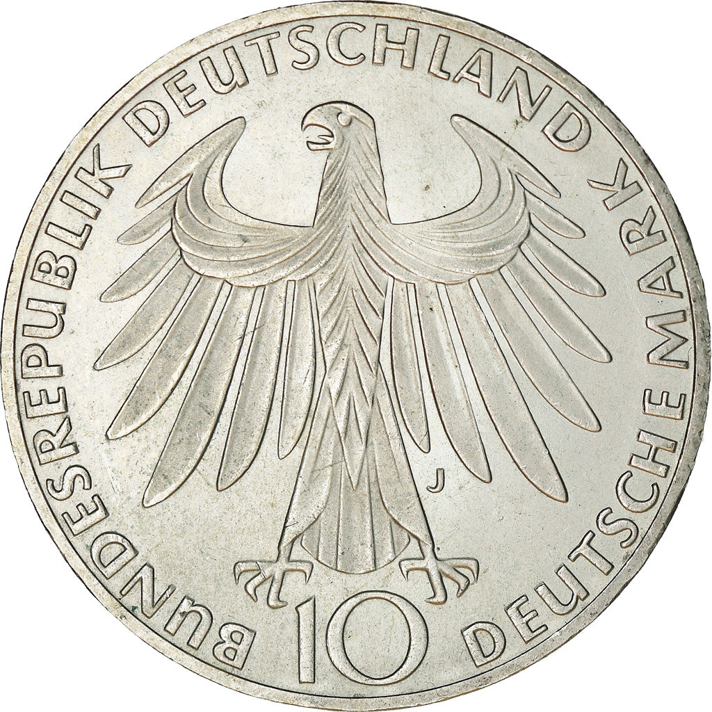Coin, GERMANY - FEDERAL REPUBLIC, 10 Mark, 1972, Hambourg, EF(40-45), Silver