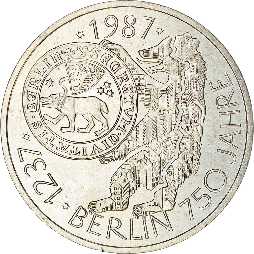 Münze, Bundesrepublik Deutschland, 10 Mark, 1987, Hamburg, Germany, VZ, Silber