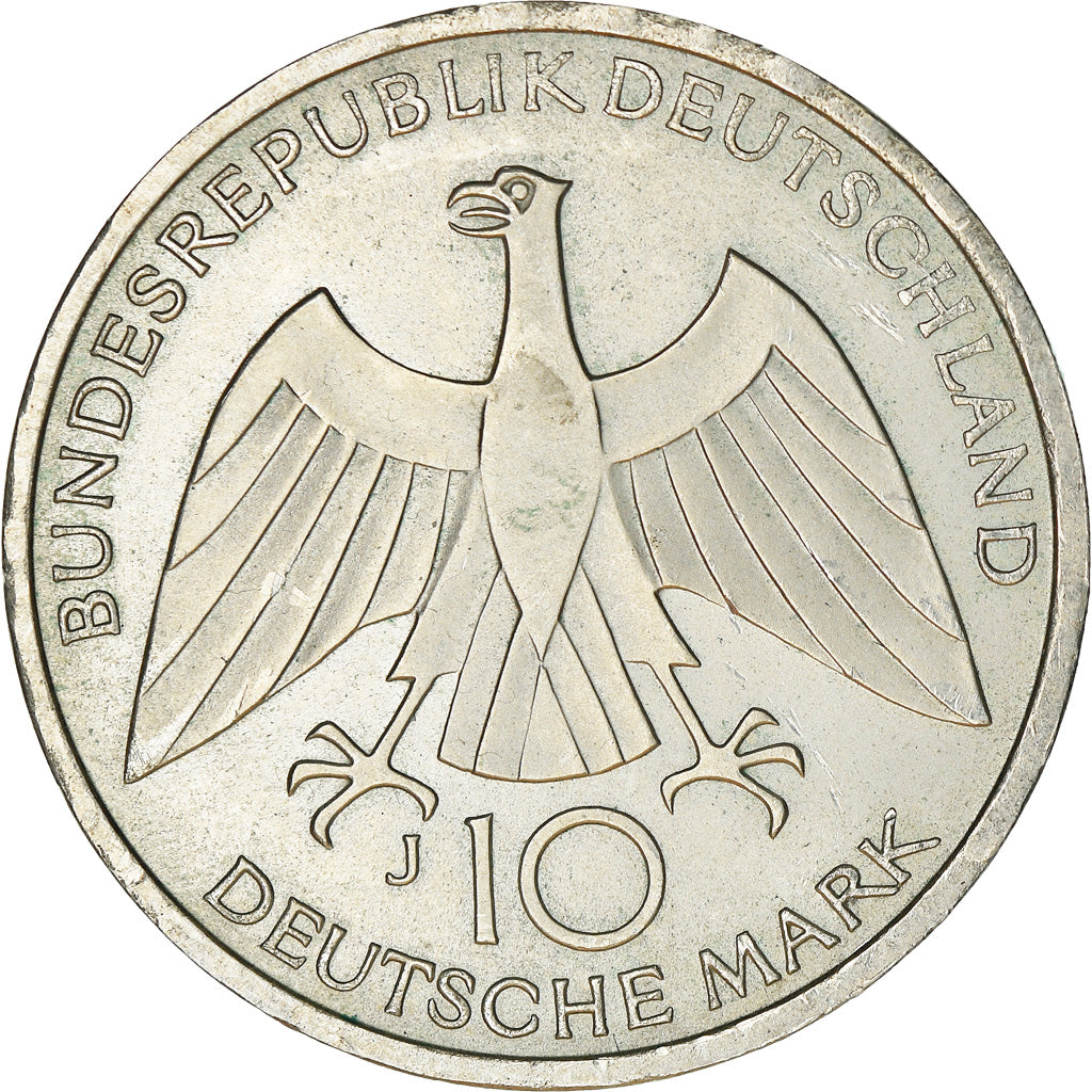 Coin, GERMANY - FEDERAL REPUBLIC, 10 Mark, 1972, Hambourg, EF(40-45), Silver
