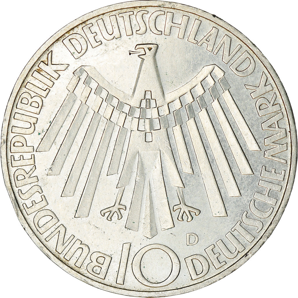 Coin, GERMANY - FEDERAL REPUBLIC, 10 Mark, 1972, Munich, AU(55-58), Silver