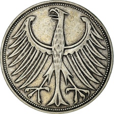 Coin, GERMANY - FEDERAL REPUBLIC, 5 Mark, 1951, Stuttgart, EF(40-45), Silver