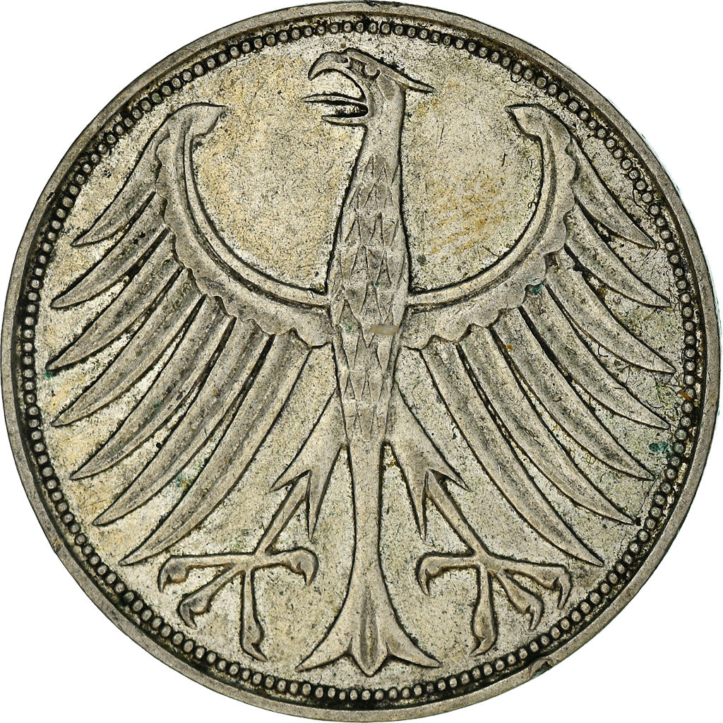 Coin, GERMANY - FEDERAL REPUBLIC, 5 Mark, 1951, Munich, EF(40-45), Silver