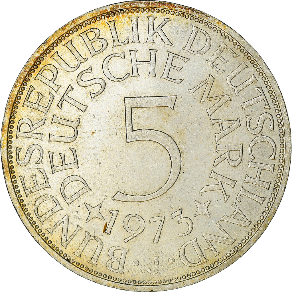 Moneta, GERMANIA - REPUBBLICA FEDERALE, 5 Mark, 1973, Hamburg, SPL-, Argento