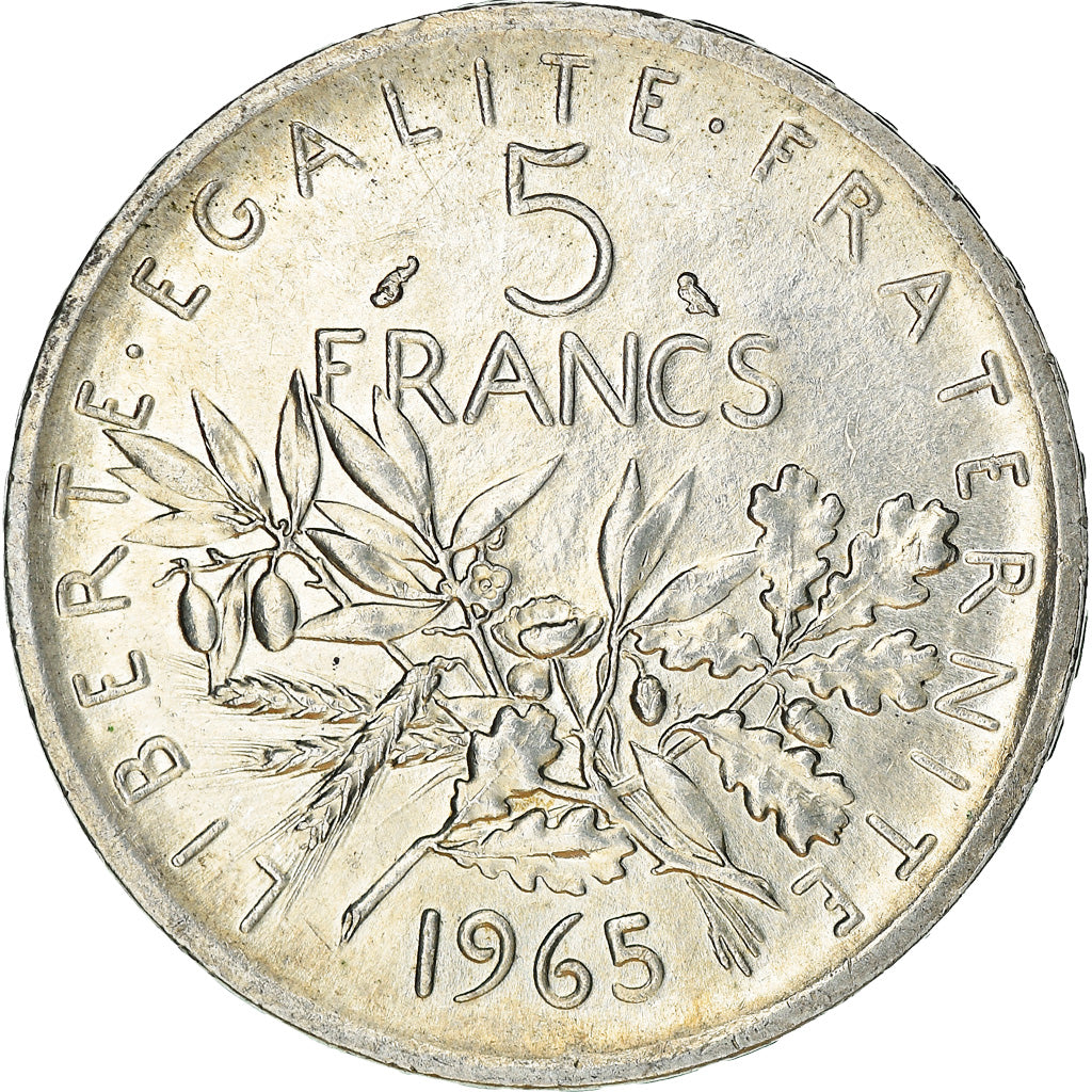 Münze, Frankreich, Semeuse, 5 Francs, 1965, Paris, VZ, Silber, KM:926
