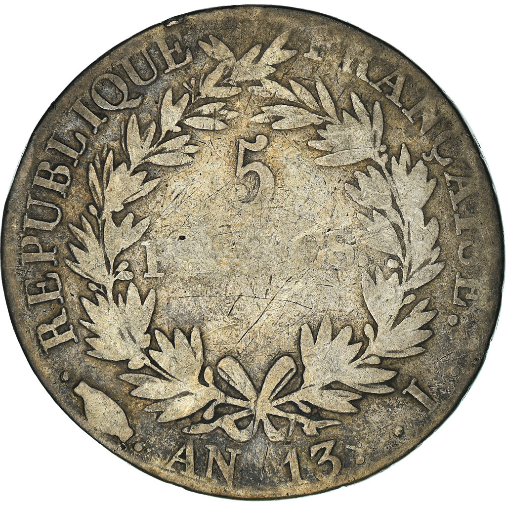 Moneda, Francia, Napoléon I, 5 Francs, 1805, Limoges, BC+, Plata, KM:662.7