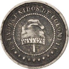 COLOMBIA, 2-1/2 Centavos, 1881, Heaton, KM #180, EF(40-45), Copper-Nickel, 2.50