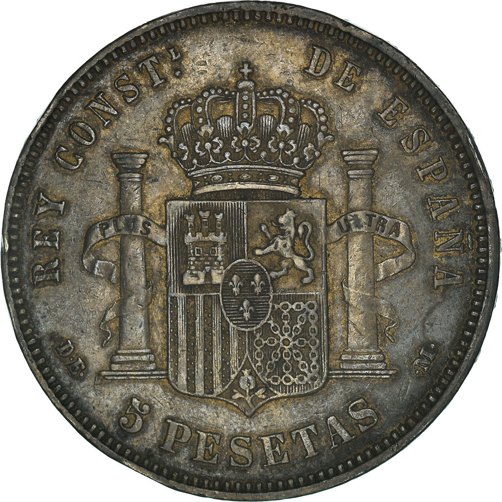 Moneda, España, Alfonso XII, 5 Pesetas, 1877, Madrid, MBC, Plata, KM:676