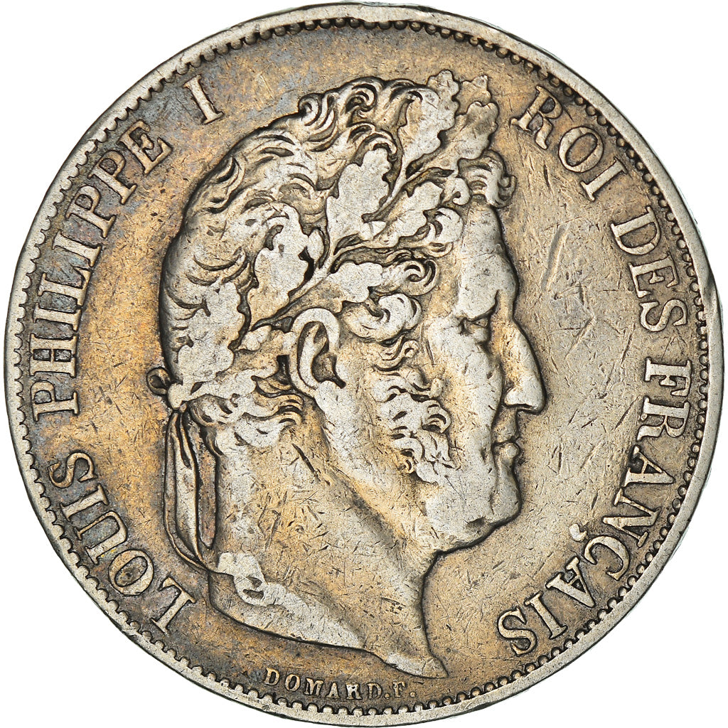 Munten, Frankrijk, Louis-Philippe, 5 Francs, 1844, Lille, FR+, Zilver