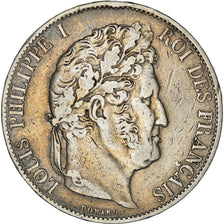 Coin, France, Louis-Philippe, 5 Francs, 1844, Lille, VF(30-35), Silver
