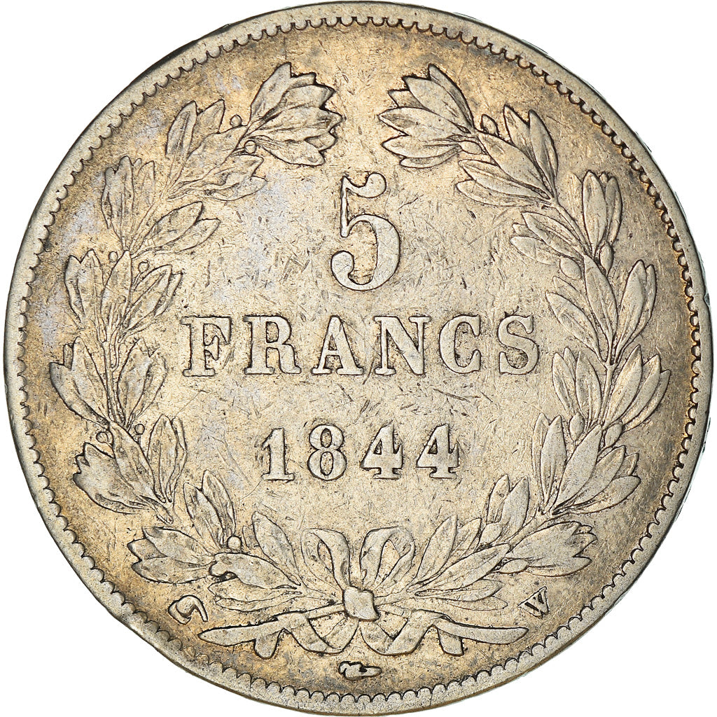 Munten, Frankrijk, Louis-Philippe, 5 Francs, 1844, Lille, FR+, Zilver