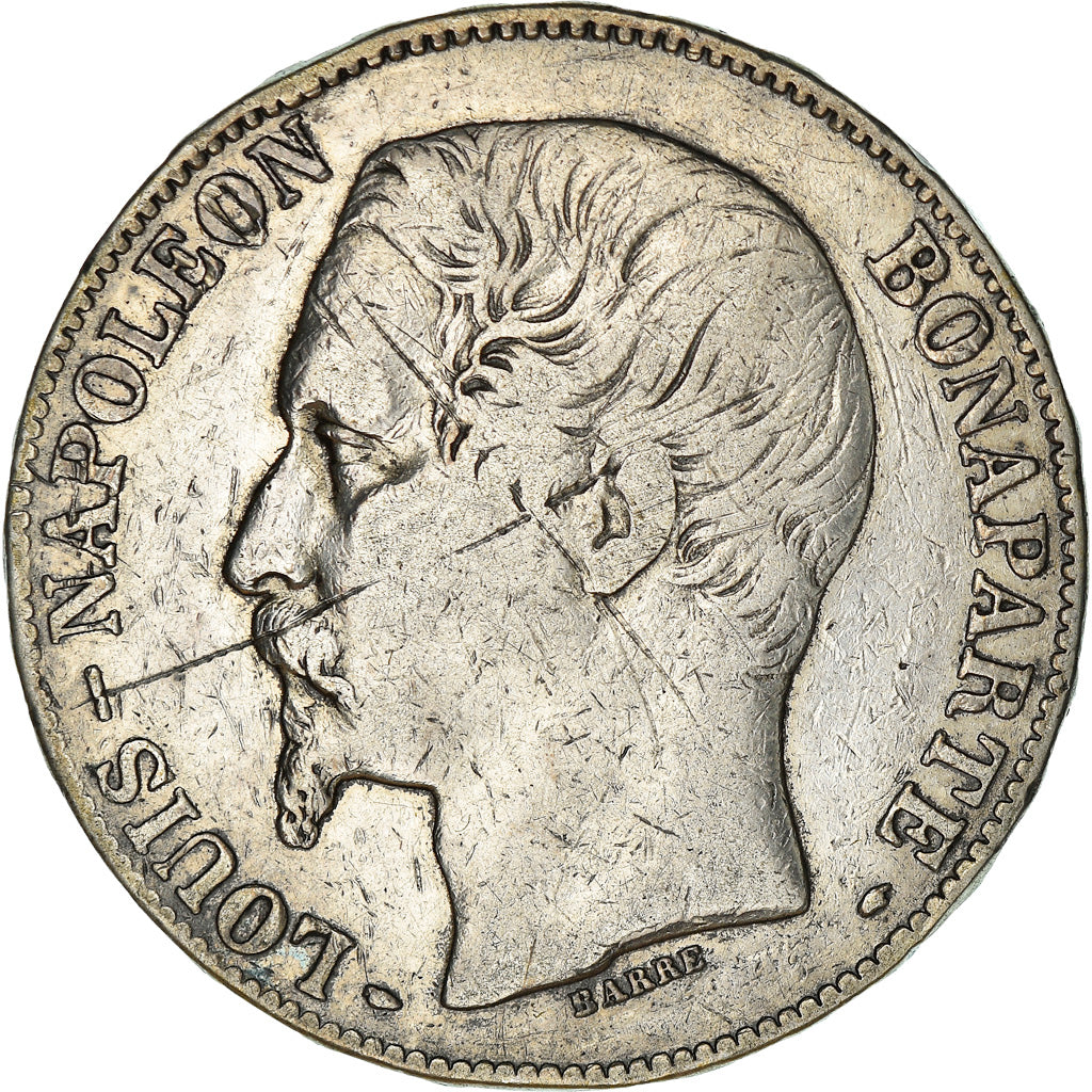 Moeda, França, Napoléon III, 5 Francs, 1852, Paris, VF(20-25), Prata, KM:773.1