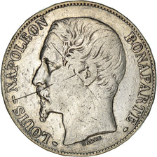 Moeda, França, Napoléon III, 5 Francs, 1852, Paris, VF(20-25), Prata, KM:773.1
