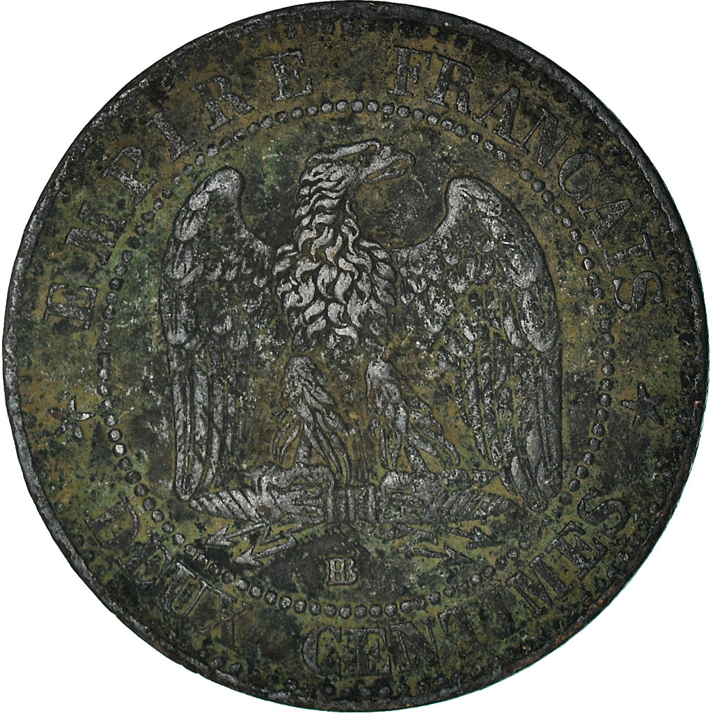 Moeda, França, Napoleon III, Napoléon III, 2 Centimes, 1854, Strasbourg