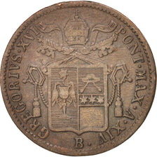 ITALIAN STATES, Baiocco, 1844, Bologna, KM #1320, EF(40-45), Copper, 30, 9.51