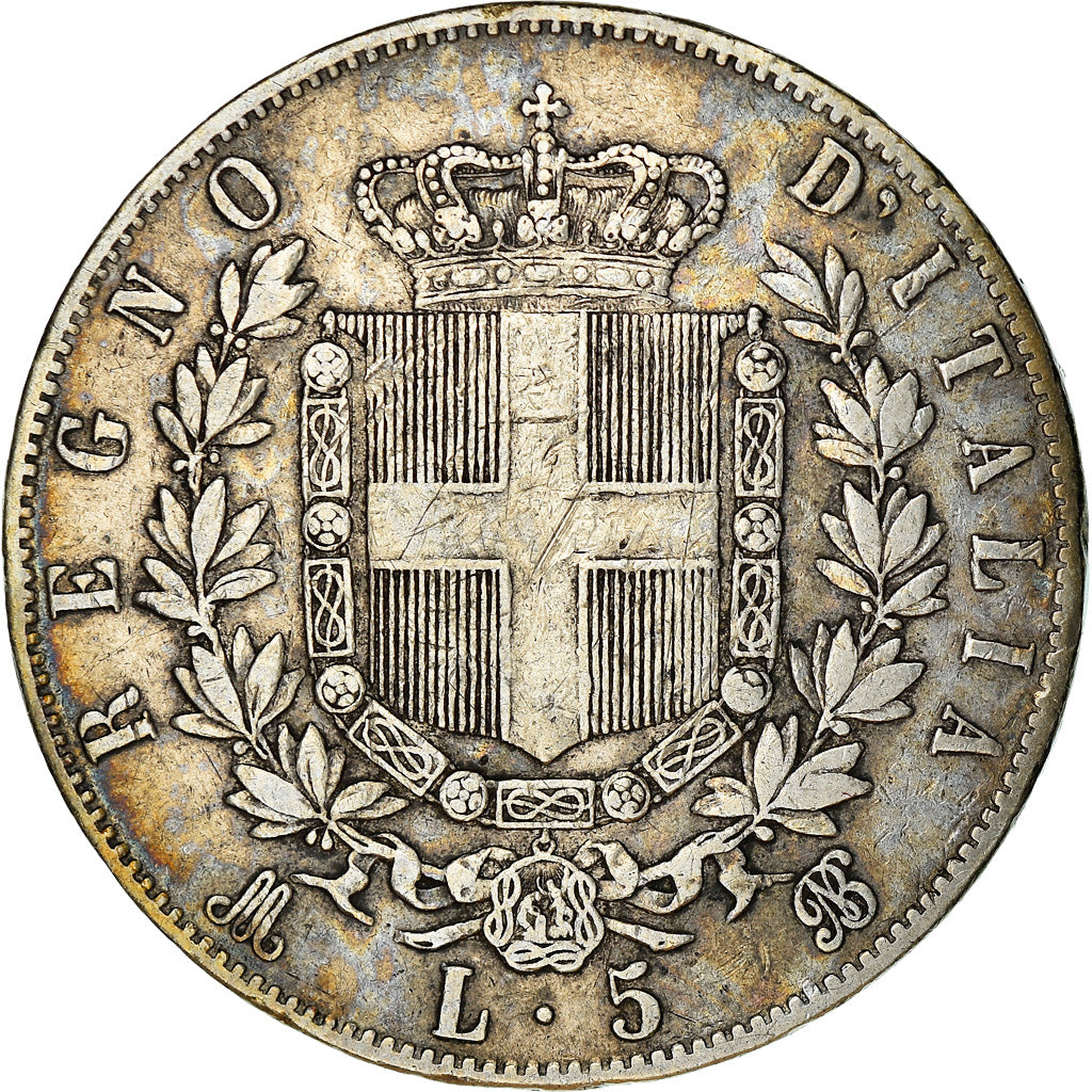 Moneta, Italia, Vittorio Emanuele II, 5 Lire, 1870, Milan, BB, Argento, KM:8.3